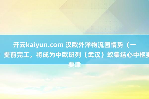 开云kaiyun.com 汉欧外洋物流园情势（一期）提前完工，将成为中欧班列（武汉）蚁集结心中枢要津