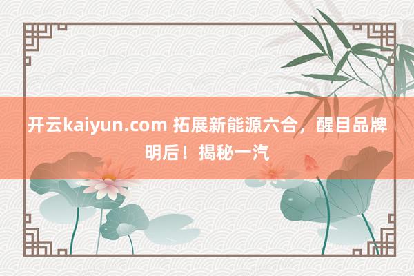 开云kaiyun.com 拓展新能源六合，醒目品牌明后！揭秘一汽