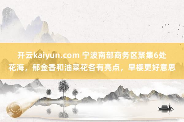 开云kaiyun.com 宁波南部商务区聚集6处花海，郁金香和油菜花各有亮点，早樱更好意思