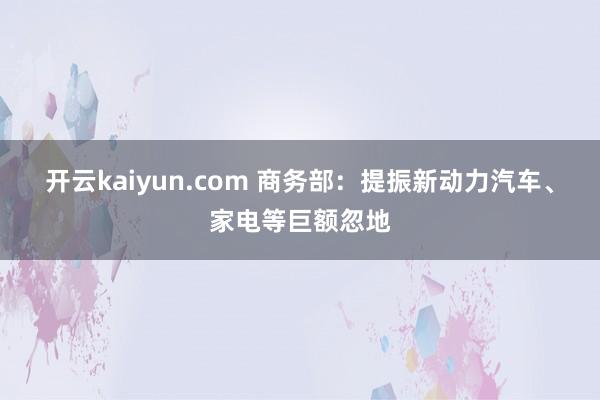 开云kaiyun.com 商务部：提振新动力汽车、家电等巨额忽地