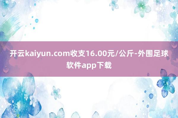 开云kaiyun.com收支16.00元/公斤-外围足球软件app下载