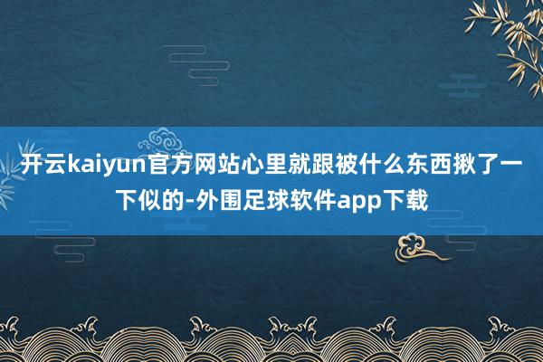开云kaiyun官方网站心里就跟被什么东西揪了一下似的-外围足球软件app下载
