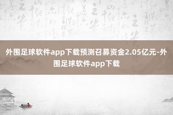 外围足球软件app下载预测召募资金2.05亿元-外围足球软件app下载