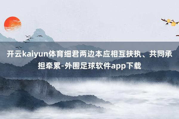 开云kaiyun体育细君两边本应相互扶执、共同承担牵累-外围足球软件app下载