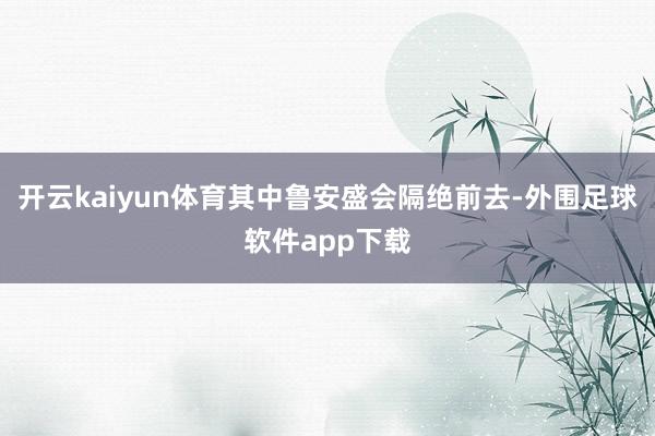 开云kaiyun体育其中鲁安盛会隔绝前去-外围足球软件app下载