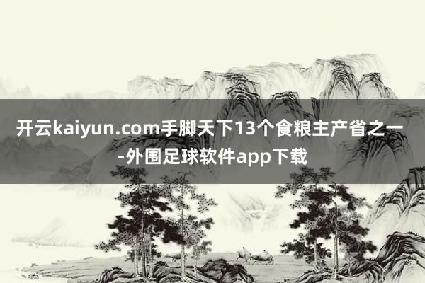 开云kaiyun.com手脚天下13个食粮主产省之一 -外围足球软件app下载