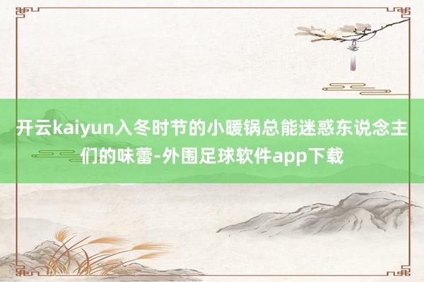 开云kaiyun入冬时节的小暖锅总能迷惑东说念主们的味蕾-外围足球软件app下载