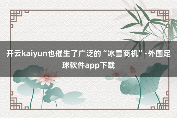 开云kaiyun也催生了广泛的“冰雪商机”-外围足球软件app下载