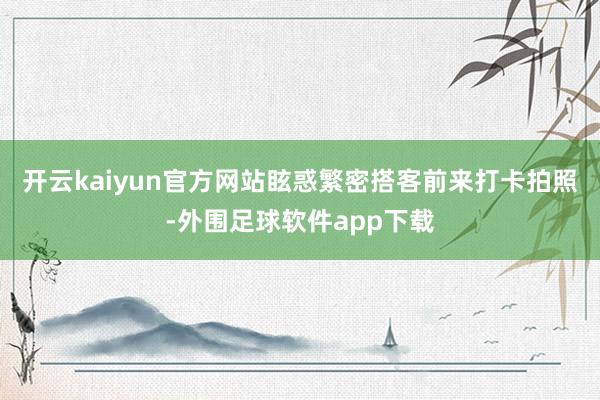 开云kaiyun官方网站眩惑繁密搭客前来打卡拍照-外围足球软件app下载