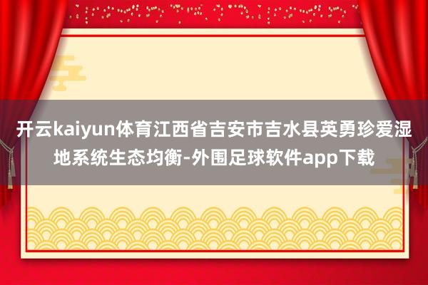 开云kaiyun体育江西省吉安市吉水县英勇珍爱湿地系统生态均衡-外围足球软件app下载
