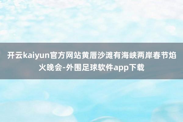 开云kaiyun官方网站黄厝沙滩有海峡两岸春节焰火晚会-外围足球软件app下载