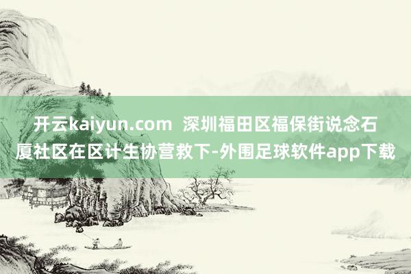 开云kaiyun.com  深圳福田区福保街说念石厦社区在区计生协营救下-外围足球软件app下载