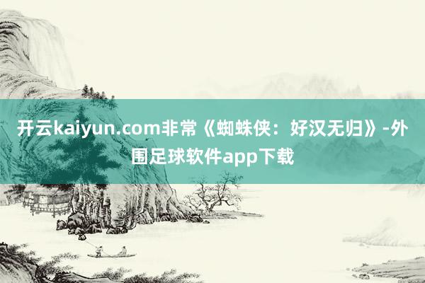 开云kaiyun.com非常《蜘蛛侠：好汉无归》-外围足球软件app下载