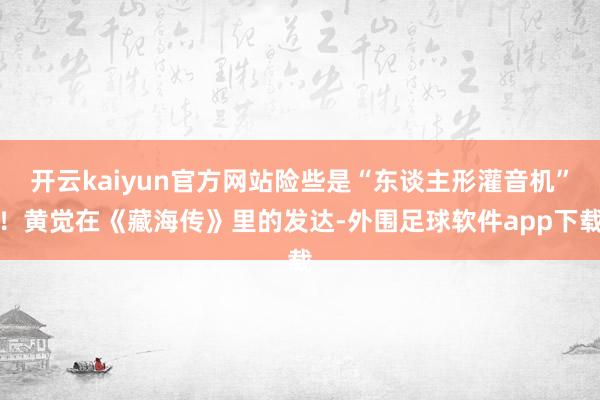 开云kaiyun官方网站险些是“东谈主形灌音机”！黄觉在《藏海传》里的发达-外围足球软件app下载