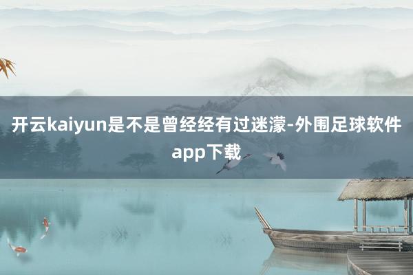 开云kaiyun是不是曾经经有过迷濛-外围足球软件app下载