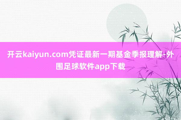 开云kaiyun.com凭证最新一期基金季报理解-外围足球软件app下载