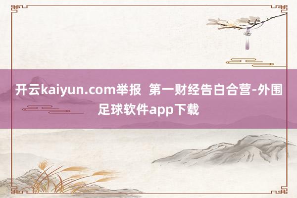 开云kaiyun.com举报  第一财经告白合营-外围足球软件app下载