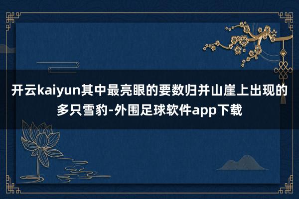 开云kaiyun其中最亮眼的要数归并山崖上出现的多只雪豹-外围足球软件app下载