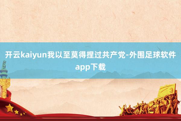 开云kaiyun我以至莫得捏过共产党-外围足球软件app下载
