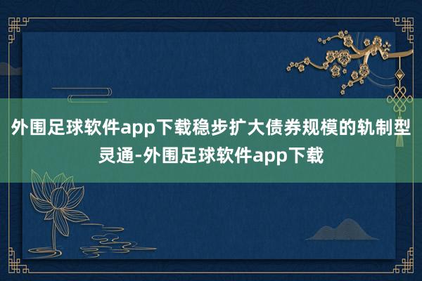 外围足球软件app下载稳步扩大债券规模的轨制型灵通-外围足球软件app下载