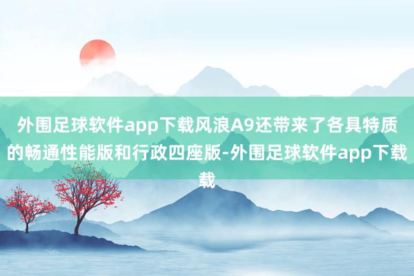 外围足球软件app下载风浪A9还带来了各具特质的畅通性能版和行政四座版-外围足球软件app下载