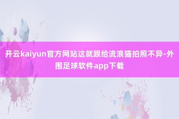 开云kaiyun官方网站这就跟给流浪猫拍照不异-外围足球软件app下载