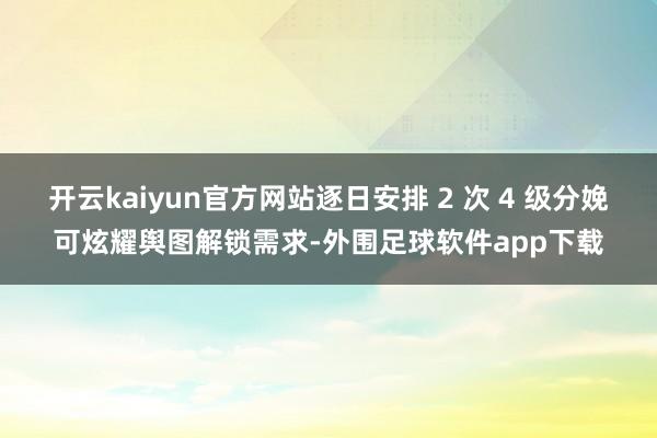 开云kaiyun官方网站逐日安排 2 次 4 级分娩可炫耀舆图解锁需求-外围足球软件app下载