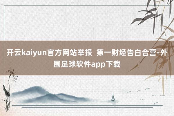 开云kaiyun官方网站举报  第一财经告白合营-外围足球软件app下载