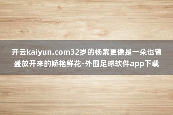 开云kaiyun.com32岁的杨紫更像是一朵也曾盛放开来的娇艳鲜花-外围足球软件app下载