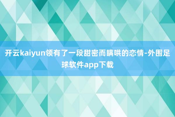 开云kaiyun领有了一段甜密而瞒哄的恋情-外围足球软件app下载