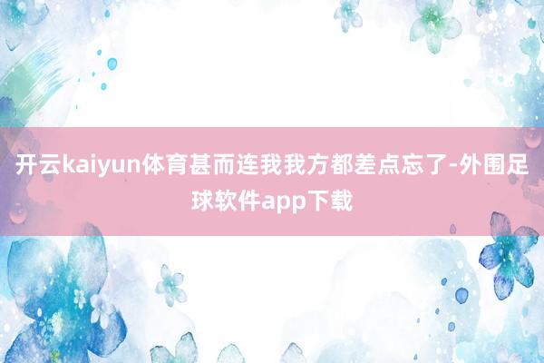 开云kaiyun体育甚而连我我方都差点忘了-外围足球软件app下载