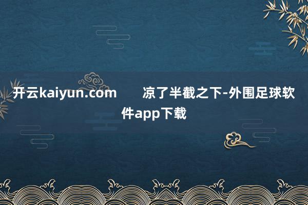 开云kaiyun.com       凉了半截之下-外围足球软件app下载