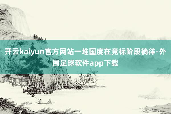 开云kaiyun官方网站一堆国度在竞标阶段徜徉-外围足球软件app下载