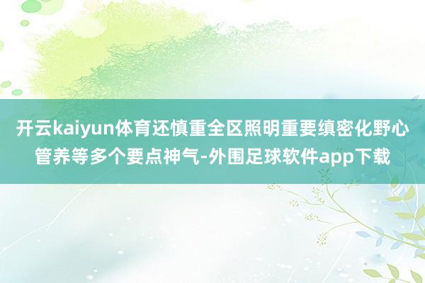 开云kaiyun体育还慎重全区照明重要缜密化野心管养等多个要点神气-外围足球软件app下载