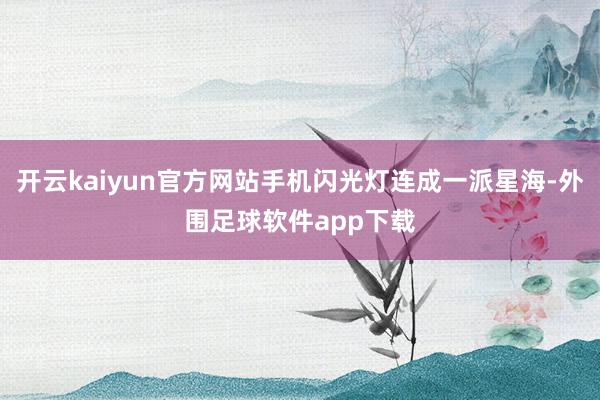 开云kaiyun官方网站手机闪光灯连成一派星海-外围足球软件app下载