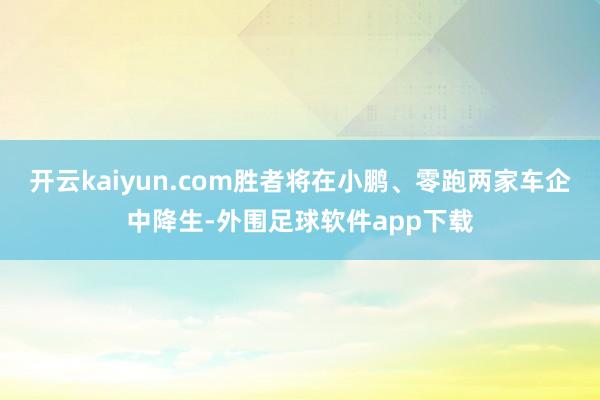 开云kaiyun.com胜者将在小鹏、零跑两家车企中降生-外围足球软件app下载