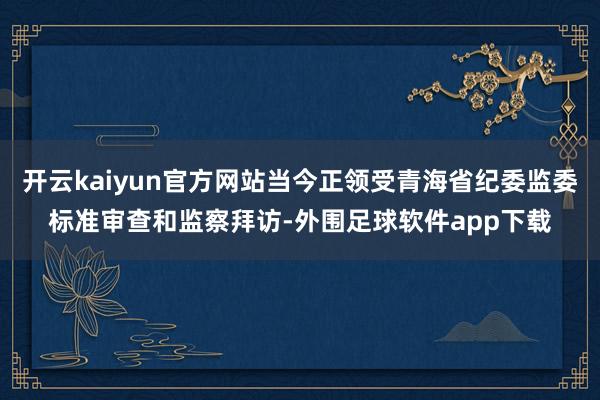 开云kaiyun官方网站当今正领受青海省纪委监委标准审查和监察拜访-外围足球软件app下载