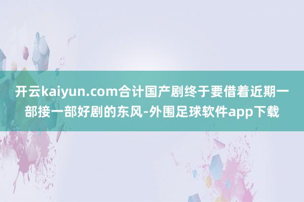 开云kaiyun.com合计国产剧终于要借着近期一部接一部好剧的东风-外围足球软件app下载