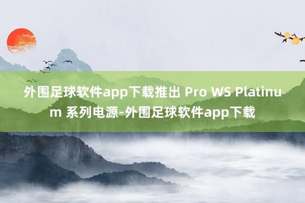 外围足球软件app下载推出 Pro WS Platinum 系列电源-外围足球软件app下载