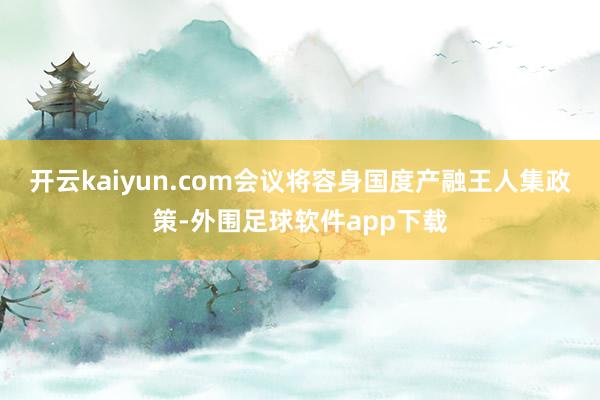 开云kaiyun.com会议将容身国度产融王人集政策-外围足球软件app下载