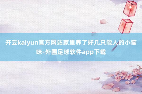 开云kaiyun官方网站家里养了好几只能人的小猫咪-外围足球软件app下载