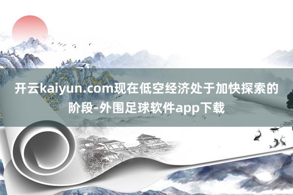 开云kaiyun.com现在低空经济处于加快探索的阶段-外围足球软件app下载