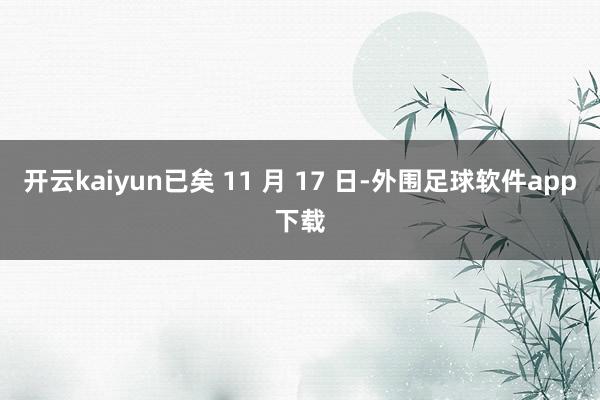 开云kaiyun已矣 11 月 17 日-外围足球软件app下载
