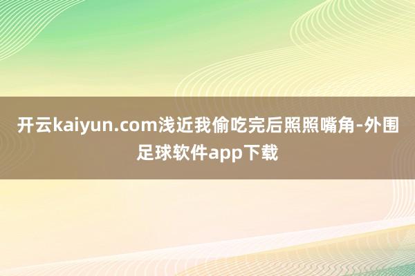 开云kaiyun.com浅近我偷吃完后照照嘴角-外围足球软件app下载
