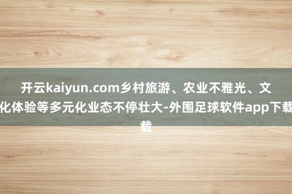 开云kaiyun.com乡村旅游、农业不雅光、文化体验等多元化业态不停壮大-外围足球软件app下载