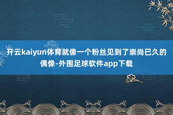 开云kaiyun体育就像一个粉丝见到了崇尚已久的偶像-外围足球软件app下载