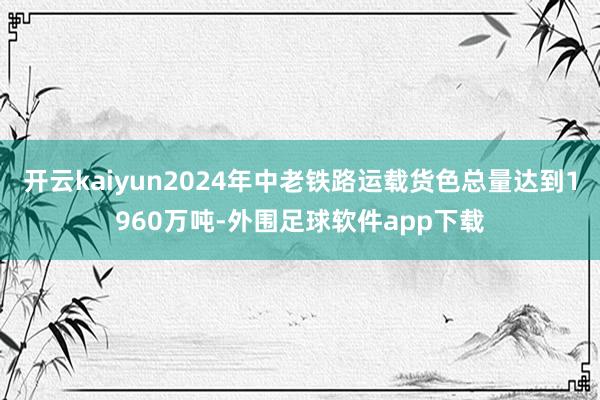 开云kaiyun2024年中老铁路运载货色总量达到1960万吨-外围足球软件app下载