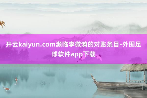 开云kaiyun.com濒临李微漪的对账条目-外围足球软件app下载