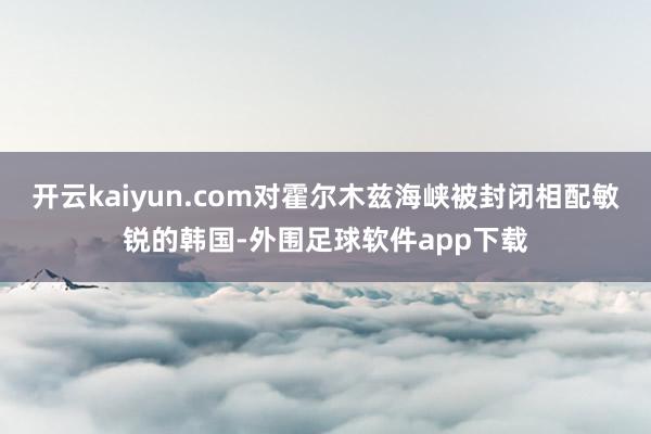 开云kaiyun.com对霍尔木兹海峡被封闭相配敏锐的韩国-外围足球软件app下载