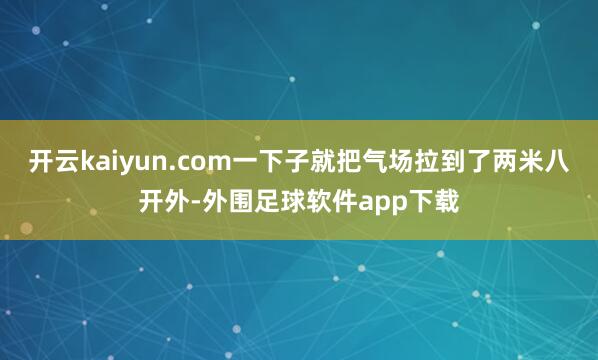 开云kaiyun.com一下子就把气场拉到了两米八开外-外围足球软件app下载